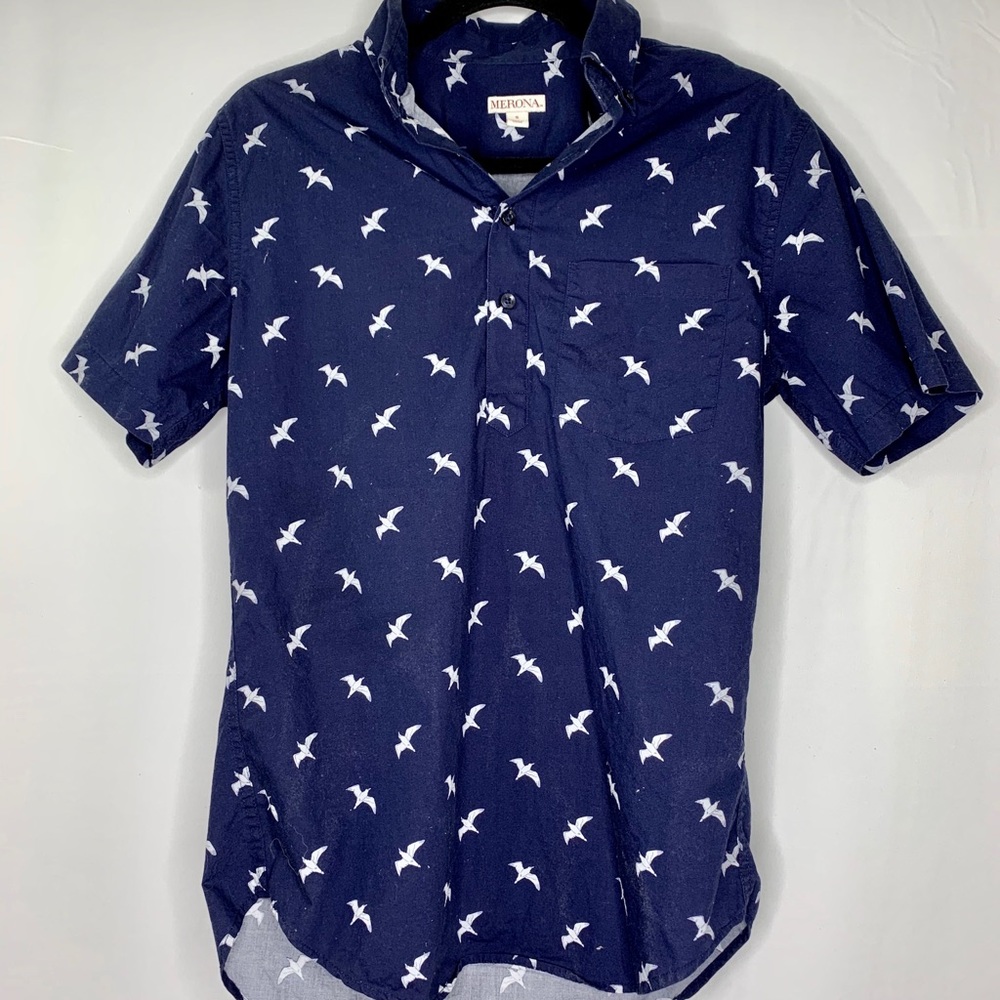 Merona Navy Seagull Small Shirt